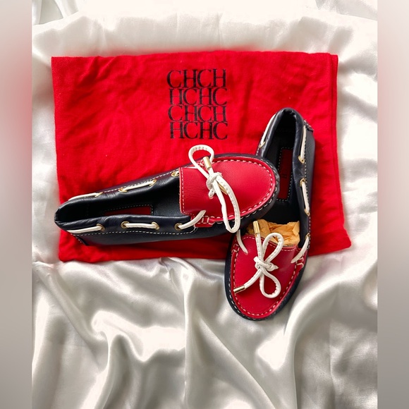 New CH Carolina Herrera Red and Black Loafers for girls - Picture 11 of 13